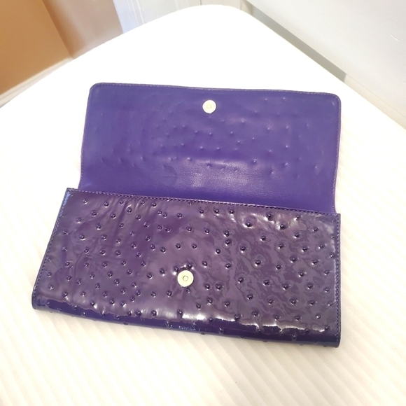 Michael Kors Deep Purple Embossed Patent Leather Clutch